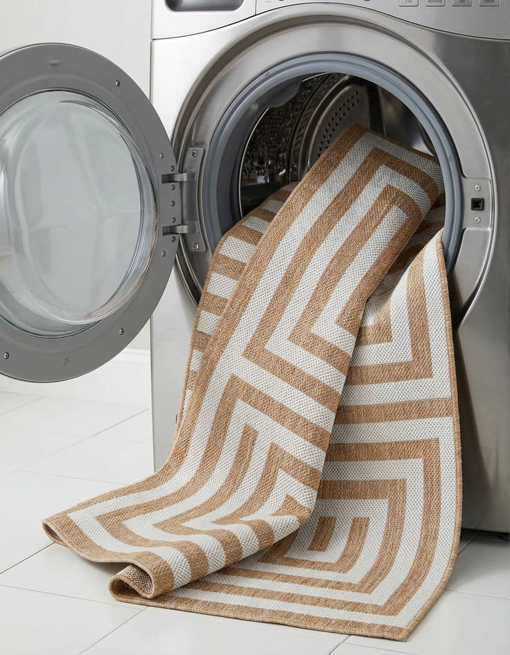 Detail image of  7' 10 x 10'  Washable Modern Indoor / Outdoor Rug