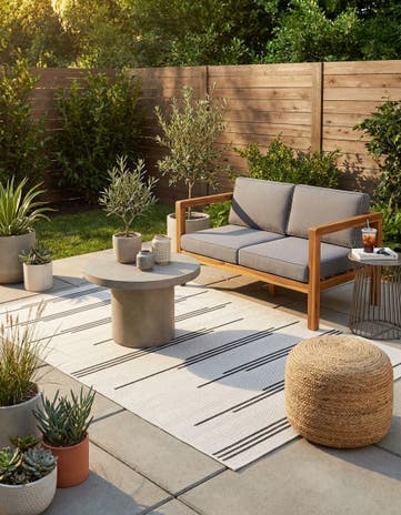 4' x 6' Easy-Clean Modern Indoor / Outdoor Rug