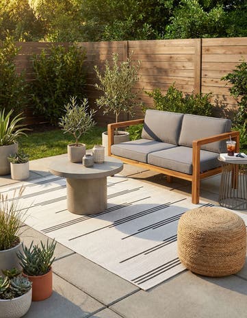 4' x 6' Easy-Clean Modern Indoor / Outdoor Rug