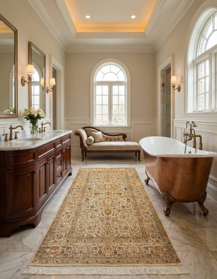 Detail image of 4' 8 x 7' 5 Hereke Silk Rug