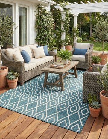 6' x 9' Easy-Clean Jill Zarin Turks and Caicos Indoor / Outdoor Rug