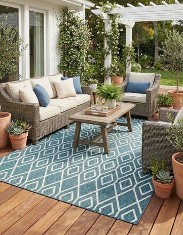 6' x 9' Easy-Clean Jill Zarin Turks and Caicos Indoor / Outdoor Rug