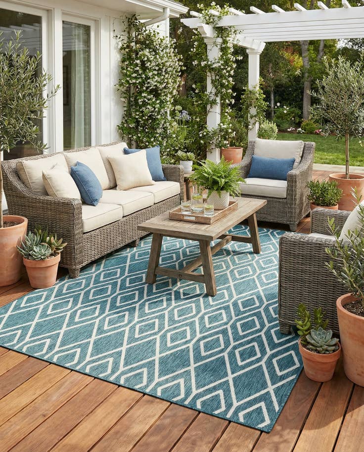 Detail image of 6' x 9' Easy-Clean Jill Zarin Turks and Caicos Indoor / Outdoor Rug