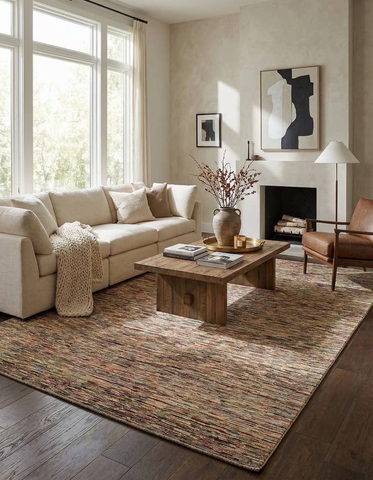 Detail image of  6' 10 x 9' 9  Hand Knotted Modern Ziegler Wool Rug