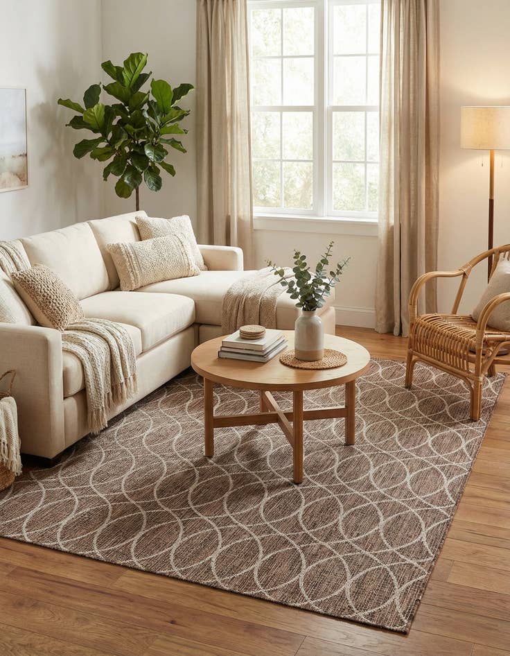 Detail image of  5' 3 x 8'  Washable Lattice Indoor / Outdoor Rug