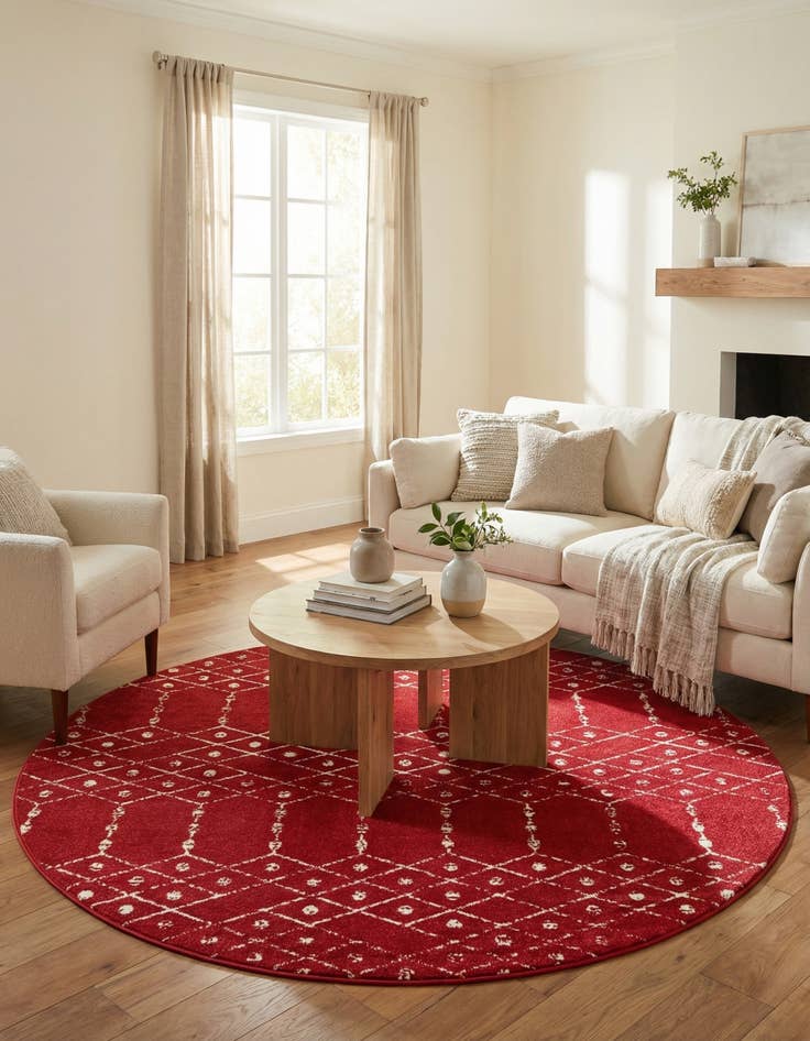 Detail image of  7' 10 x 7' 10 Paxon Trellis Round Rug