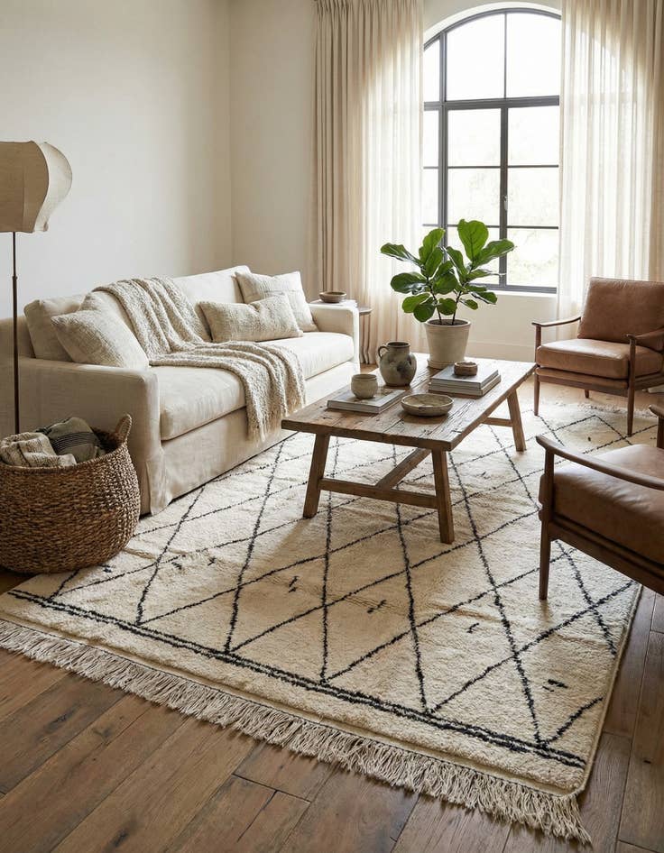 Detail image of 7' 10 x 10' 5  Hand Knotted Moroccan Wool Rug