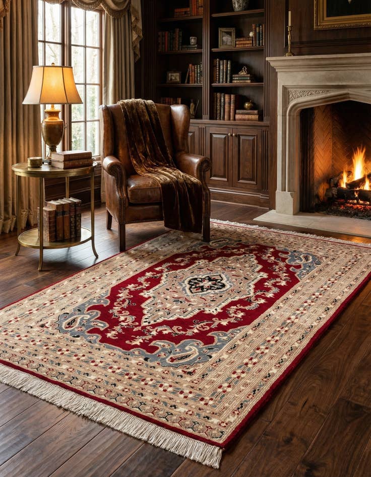 Detail image of  4' 2 x 6' 6  Hand Knotted Bokhara Oriental Rug