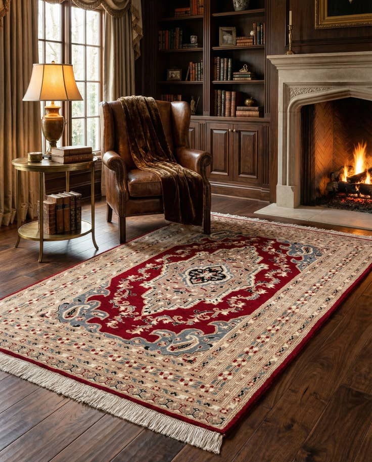 Detail image of 4' 2 x 6' 6 Hand Knotted Bokhara Oriental Rug