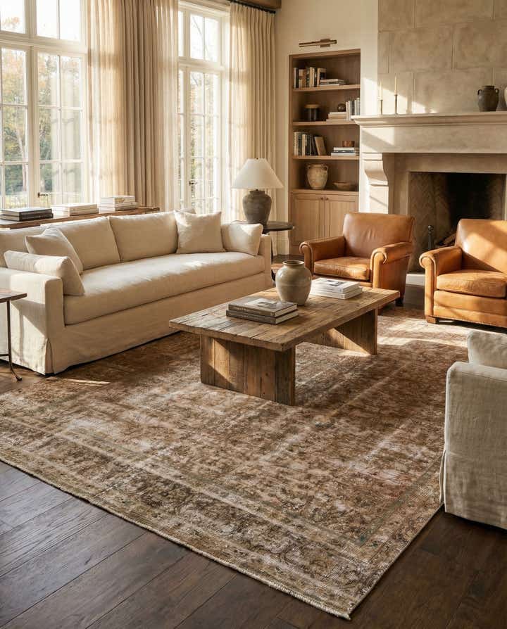8' 4 x 12' 10 Hand Knotted Ultra Vintage Persian Wool Rug