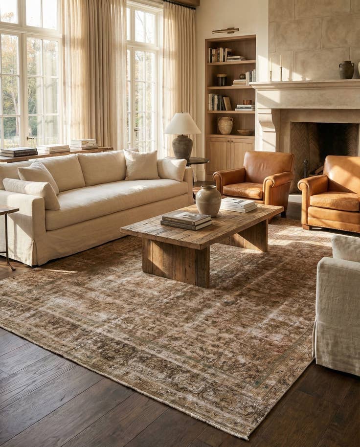 Detail image of 8' 4 x 12' 10 Hand Knotted Ultra Vintage Persian Wool Rug