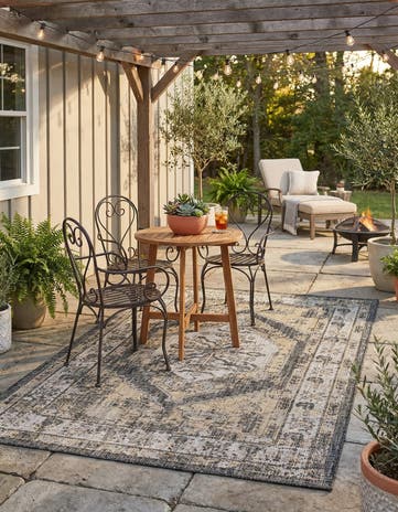 4' x 6' Easy-Clean Traditional Indoor / Outdoor Rug