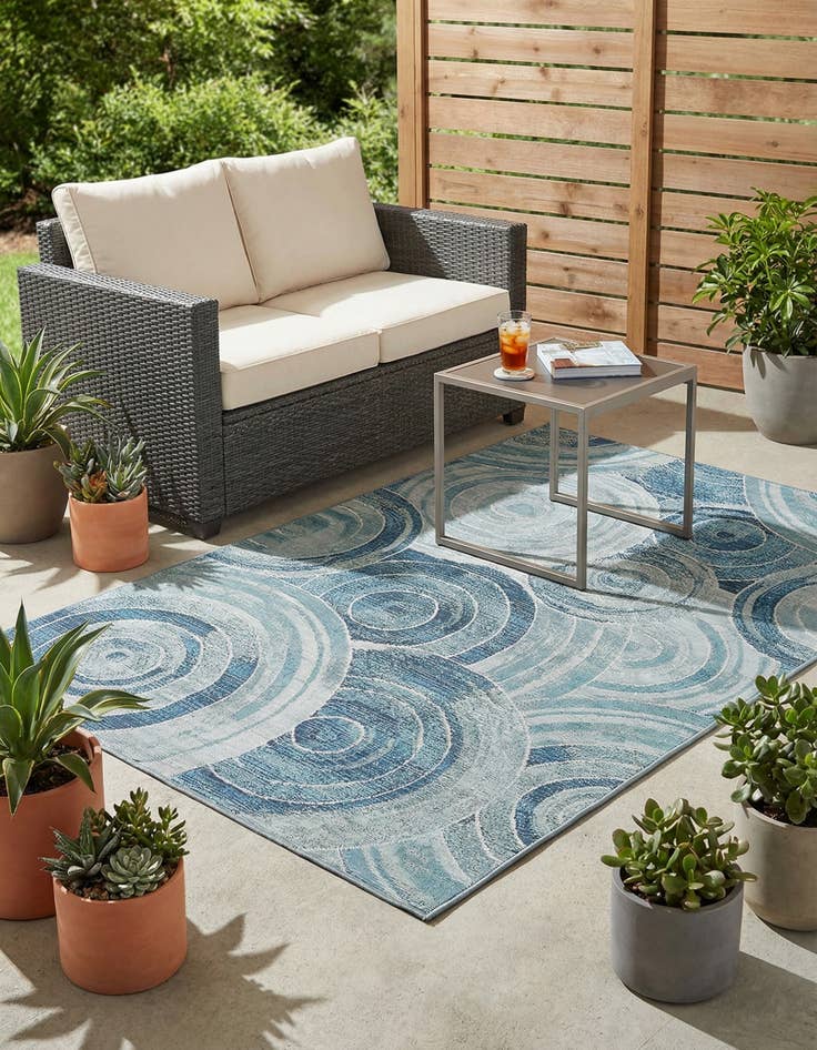 Detail image of  4' x 6'  Washable Modern Indoor / Outdoor Rug