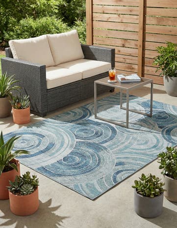 4' x 6' Easy-Clean Modern Indoor / Outdoor Rug