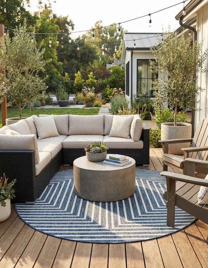 7' 10 x 7' 10 Easy-Clean Modern Indoor / Outdoor...