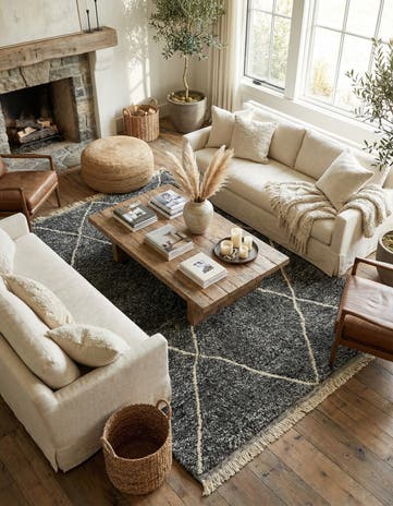 6' 8 x 9' Hand Knotted Moroccan Wool Rug