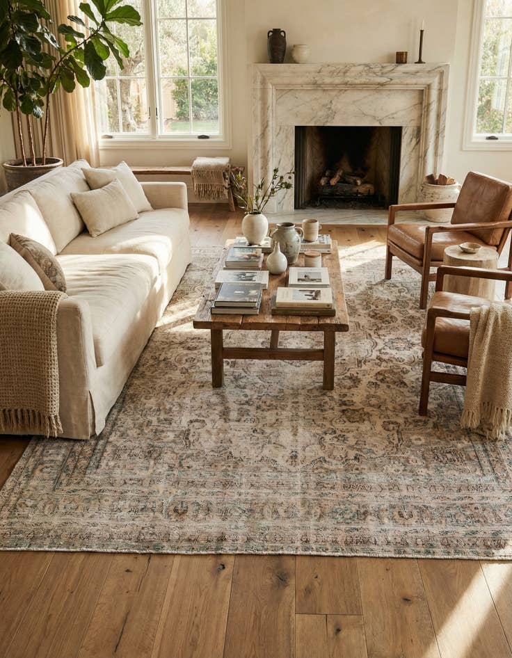 Detail image of 7' 3 x 10' 10 Hand Knotted Ultra Vintage Persian Wool Rug