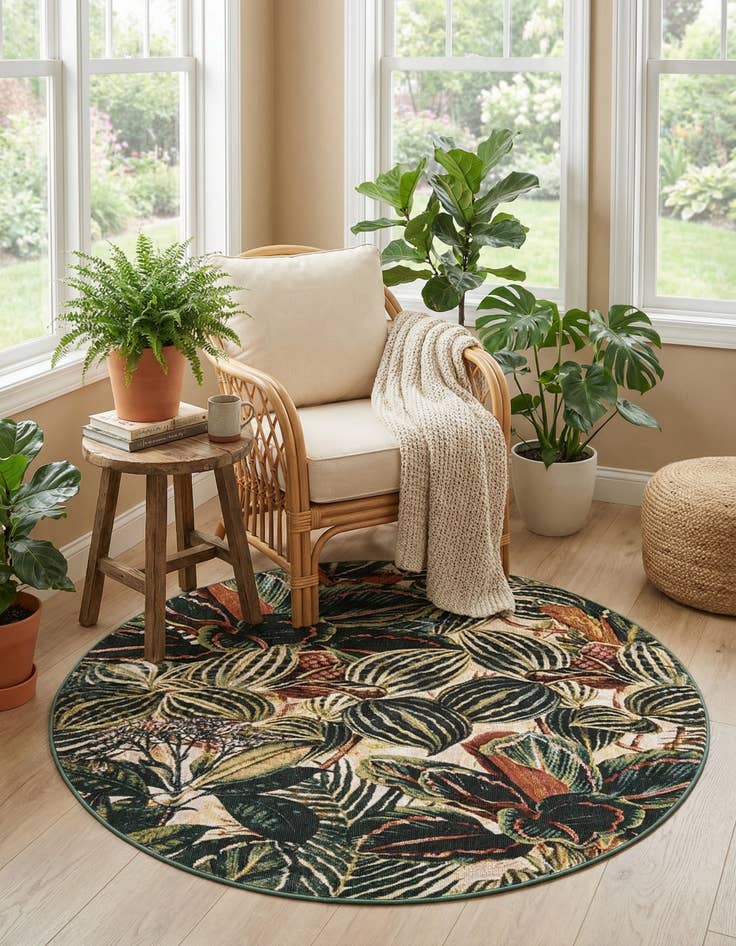 Detail image of  5' 3 x 5' 3 Blossom Round Rug