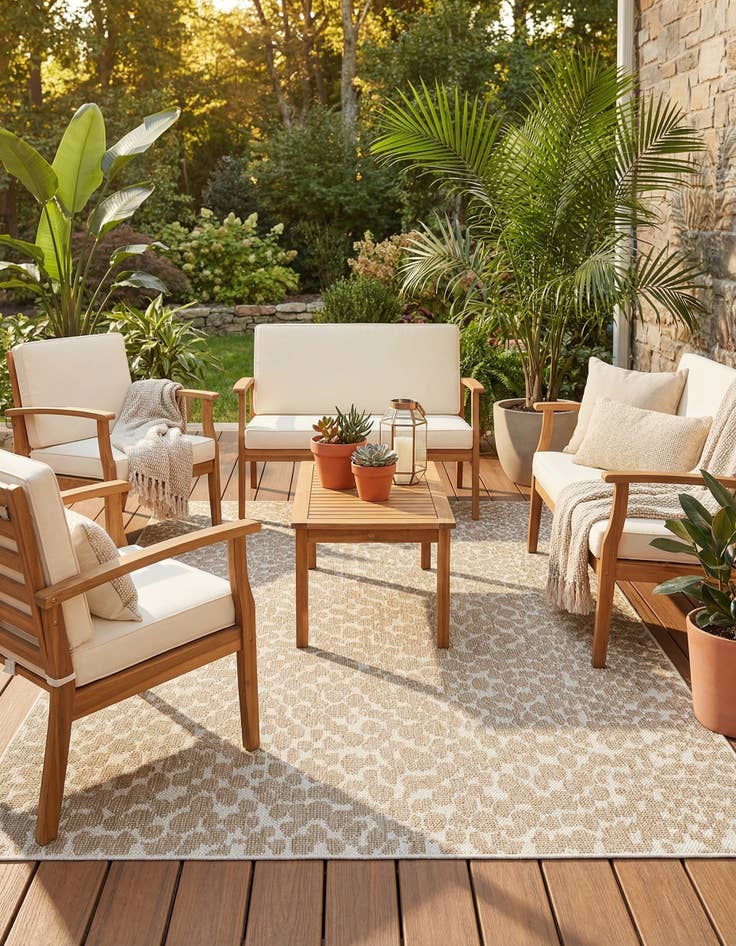 Detail image of 6' 1 x 9' Easy-Clean Safari Indoor / Outdoor Rug