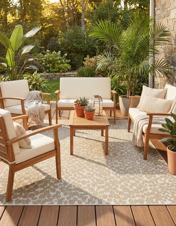 6' 1 x 9' Easy-Clean Safari Indoor / Outdoor Rug