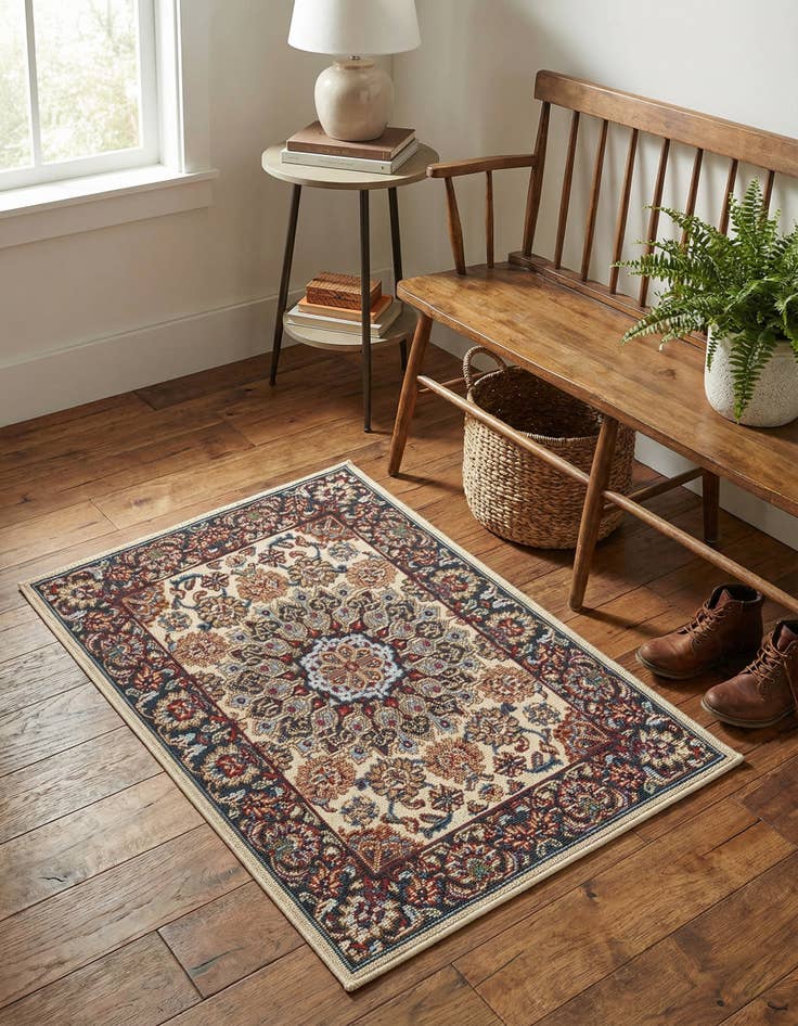 Detail image of 2' x 3' 1  Washable Traditional Indoor / Outdoor Rug