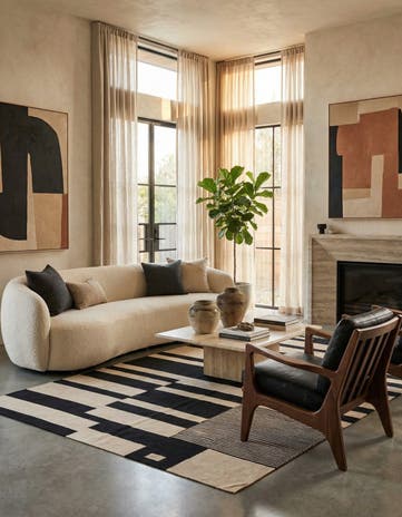 6' 9 x 9' 6 Hand Woven Kilim Modern Wool Rug