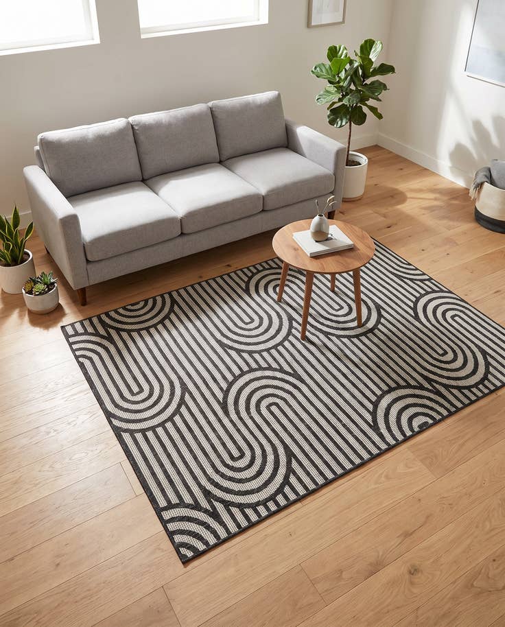 Detail image of 4' x 6' Easy-Clean Modern Indoor / Outdoor Rug