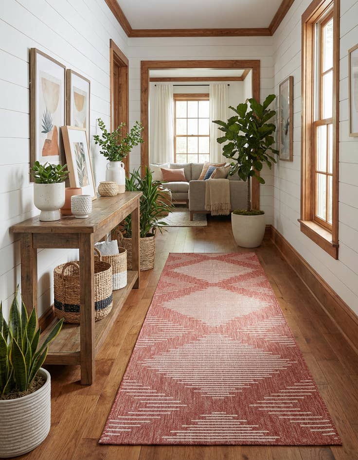 Detail image of  2' x 8'  Washable Modern Indoor / Outdoor Runner Rug