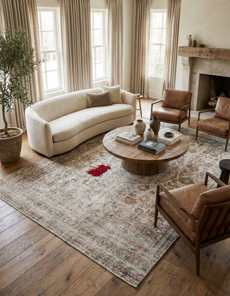 Detail image of 7' 3 x 10' 10  Hand Knotted Ultra Vintage Persian Wool Rug