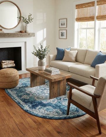Navy Blue Parker Oval Rug