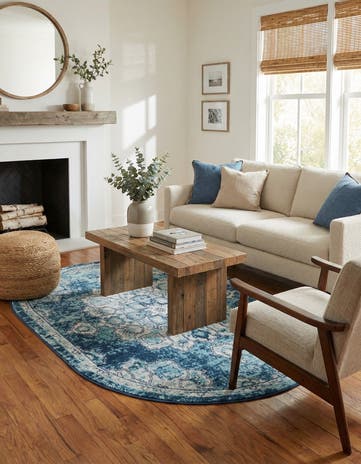 Navy Blue Parker Oval Rug