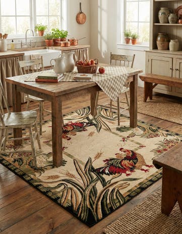 7' x 7' Pastoral Square Rug