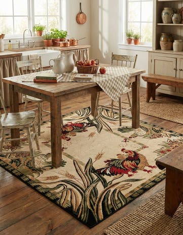 7' x 7' Pastoral Square Rug