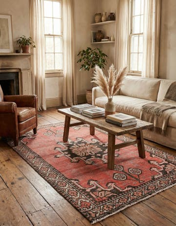 3' 9 x 6' 5 Hand Knotted Ultra Vintage Persian Wool Rug