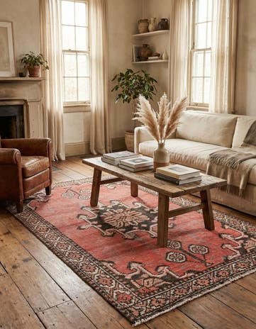 3' 9 x 6' 5 Hand Knotted Ultra Vintage Persian Wool Rug