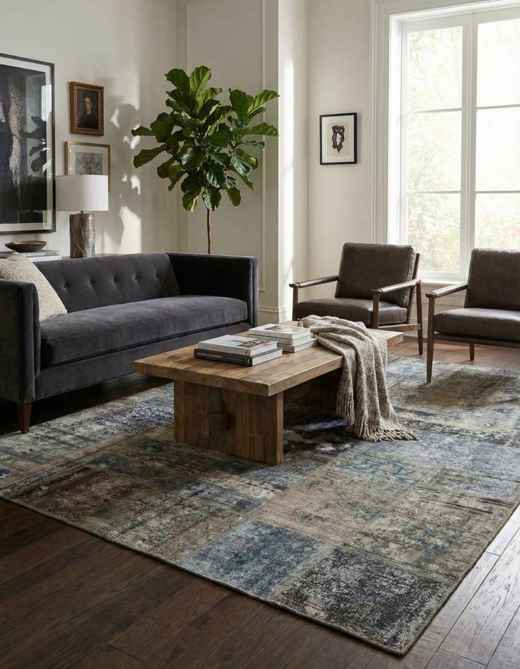 Detail image of 6' x 9' 1  Hand Knotted Ultra Vintage Persian Wool Rug