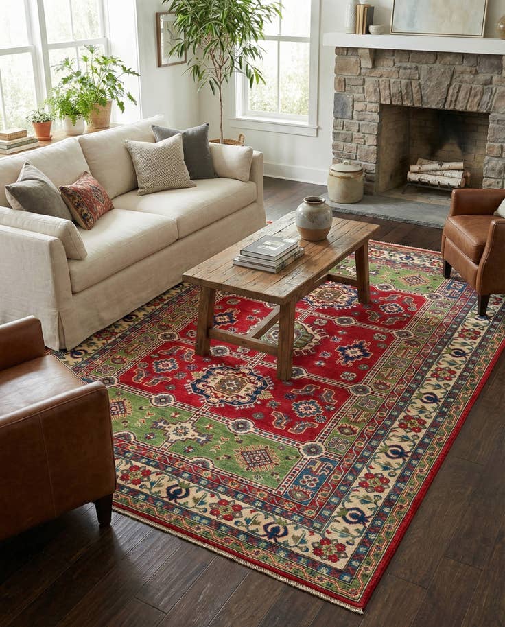 Detail image of 6' 9 x 9' 6 Hand Knotted Kazak Rug
