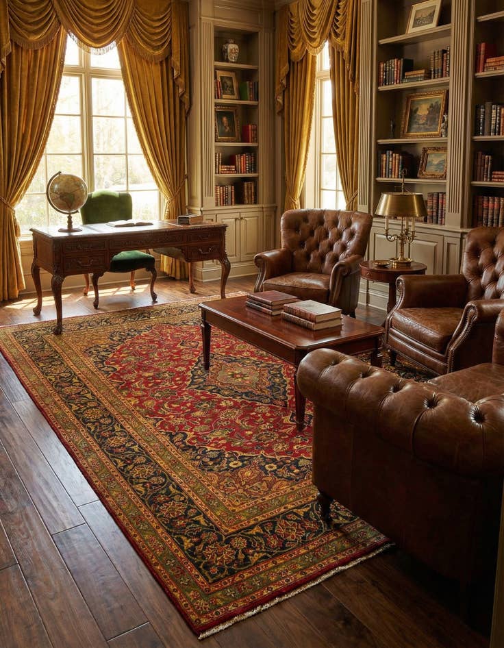 Detail image of 6' 7 x 9' 6 Tabriz Wool Rug