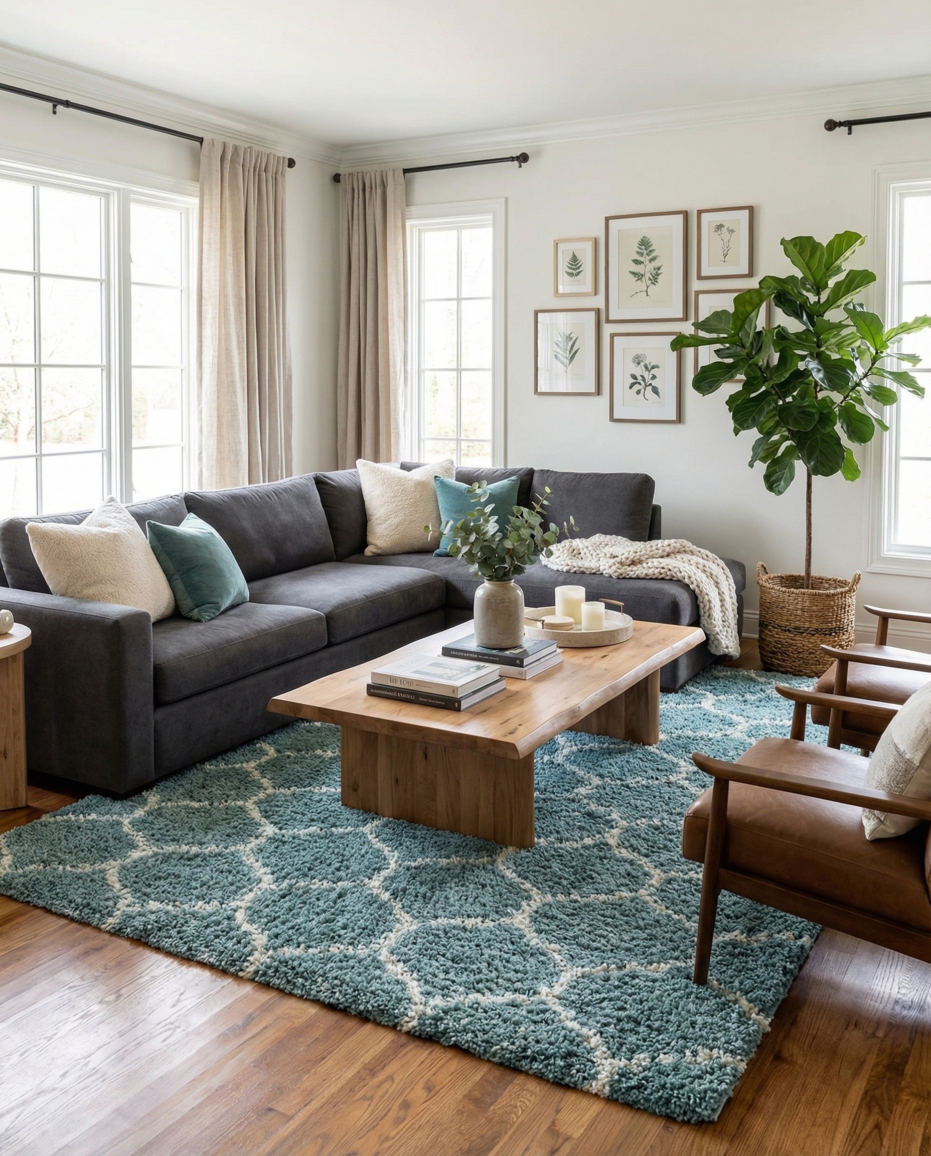  10' 8 x 14' Lattice Shag Rug