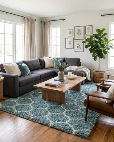  10' 8 x 14' Lattice Shag Rug