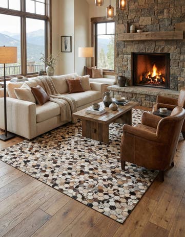 5' 2 x 8' 2 Cowhide Rug
