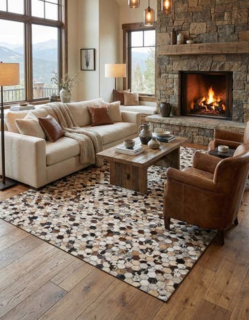 5' 2 x 8' 2 Cowhide Rug