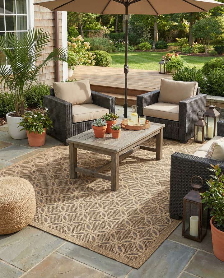 8' x 11' 4 Easy-Clean Trellis Indoor / Outdoor Rug