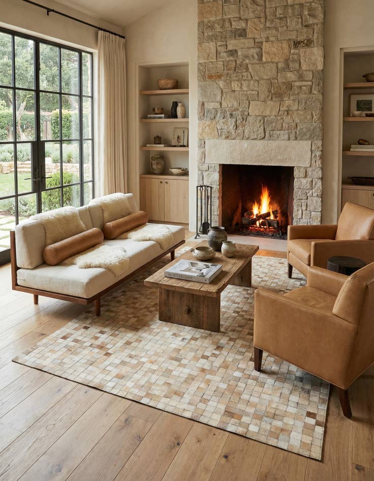 Detail image of 5' 1 x 7' 11 Cowhide - Patchwork Rug