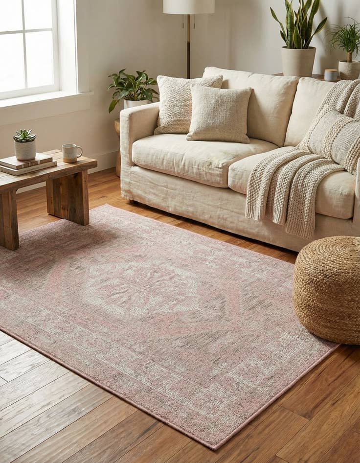 Detail image of  3' x 5' 3  Washable Traditional Indoor / Outdoor Rug