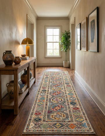 2' 8 x 9' 10 Hand Knotted Kazak Runner Rug