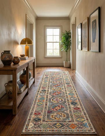 2' 8 x 9' 10 Hand Knotted Kazak Runner Rug