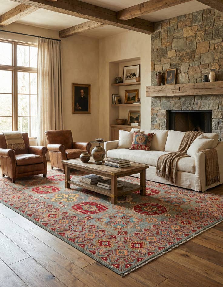 Detail image of 9' x 11' 10 Hand Knotted Kazak Rug