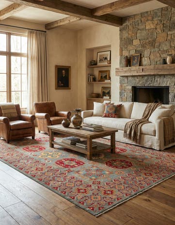9' x 11' 10 Hand Knotted Kazak Rug
