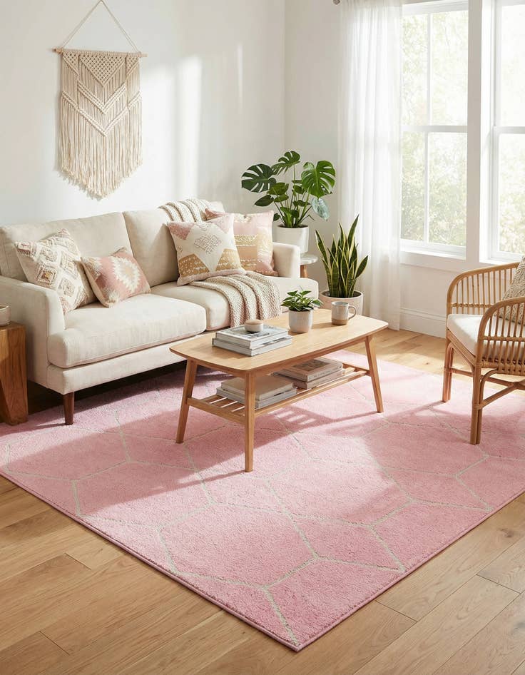 Detail image of  6' x 6' Lattice Frieze Square Rug